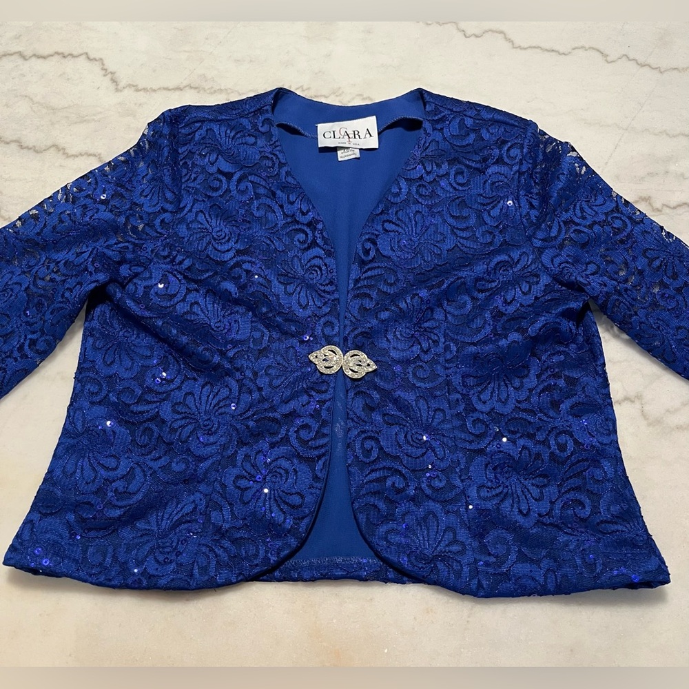 NWOT Cachet Royal Blue Lace Ensemble‎ - Picture 3 of 12